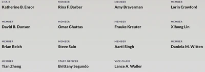 Members of NAS Frontiers of Statistics Committee